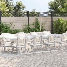 vidaXL Doorzichtig zeildoek met zeilringen 3x8 m polyethyleen