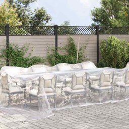 vidaXL Doorzichtig zeildoek met zeilringen 4x12 m polyethyleen