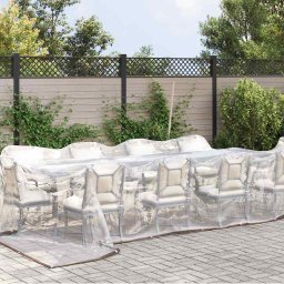 vidaXL Doorzichtig zeildoek met zeilringen 5x8 m polyethyleen