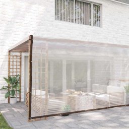 vidaXL Doorzichtig zeildoek met zeilringen 5x10 m polyethyleen