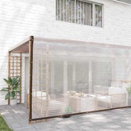 vidaXL Doorzichtig zeildoek met zeilringen 6x10 m polyethyleen