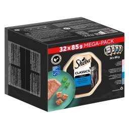 32x85g Classics in Paté Variaties in Kuipjes Sheba Kattenvoer
