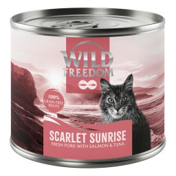 6x200g Wild Freedom Red Meat Scarlet Sunrise Varkensvlees, zalm Tonijn natvoer voor katten