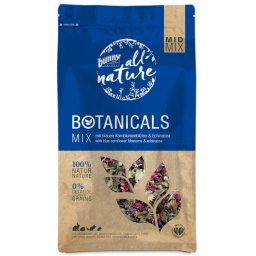 3 x 120 g Bunny All Nature Botanicals Mid Mix Blauwe korenbloembloesem & Chinacea aanvullend diervoeder voor knaagdieren