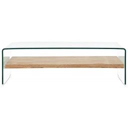 vidaXL Salontafel 98x45x31 cm gehard glas transparant