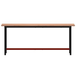 vidaXL Werkbank 200x55x81,5 cm massief beukenhout en metaal