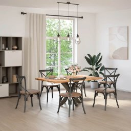 vidaXL Eettafelpoot spider vorm 85x85x(72-73) cm staal naturel