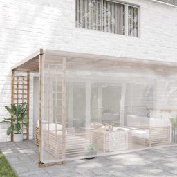 vidaXL Doorzichtig zeildoek met zeilringen 5x10 m polyethyleen