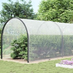 vidaXL Doorzichtig zeildoek met zeilringen 8x12 m polyethyleen