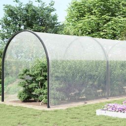 vidaXL Doorzichtig zeildoek met zeilringen 10x10 m polyethyleen