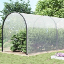 vidaXL Doorzichtig zeildoek met zeilringen 10x12 m polyethyleen