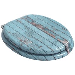 vidaXL Zachte sluit toiletbril Blauw 44 x 38 cm MDF-plaat