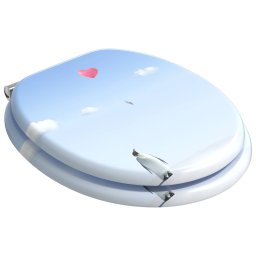 vidaXL Zachte sluit toiletbril Blauw 44 x 38 cm MDF-plaat