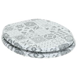 vidaXL Zachte sluit toiletbril Grijs 44 x 38 cm MDF-plaat
