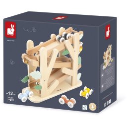 Janod Sweet Cocoon - Houten Mierenloper - 4 Rollende Mieren Rollen De Helling Af Op 3 niveaus - De Bel Gaat Bij De Finish - Stimuleert De Fijne Motoriek En Observatievaardigheden - Geschikt Vanaf 1 Jaar