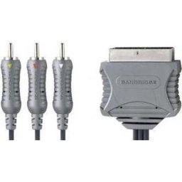 Bandridge VL7542 video kabel adapter 1,5 m SCART (21-pin) 3 x RCA Grijs