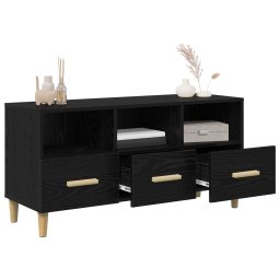 vidaXL TV-kast 102 x 36 x 50 cm Zwart Eiken Bewerkt hout