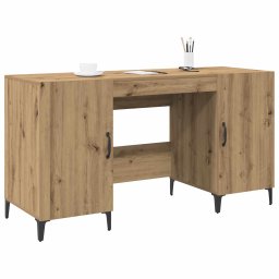 vidaXL Bureau Artisanaal eiken 140 x 50 x 75 cm Bewerkt hout