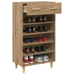 vidaXL Schoenenkast 60 x 35 x 105 cm Bewerkt hout Artisanaal eiken