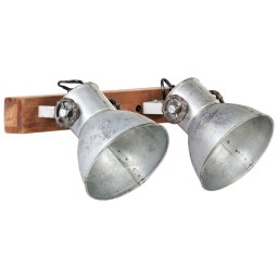 vidaXL Wandlamp industrieel E27 45x25 cm zilverkleurig