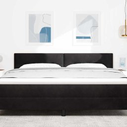 vidaXL LED Hoofdbord met LED-stripverlichting Zwart 180 cm Fluweel