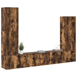 vidaXL 4-delige Tv-meubelset bewerkt hout gerookt eikenkleurig