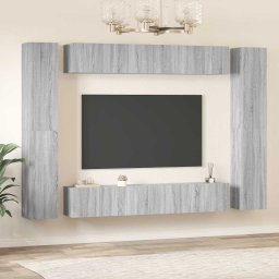 vidaXL 10-delige Tv-meubelset bewerkt hout grijs sonoma eikenkleurig