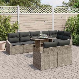 vidaXL Tuin Sofa Set 9 st Grijs 100 x 55 x 73 cm