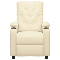 vidaXL Massagestoel kunstleer crèmekleurig
