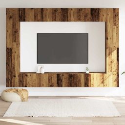 vidaXL 8-delig Tv-meubelset wandmontage bewerkt hout oud houtkleurig