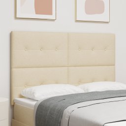 vidaXL in hoogte verstelbaar hoofdbord Crème 144 cm Stof