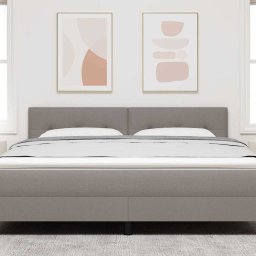 vidaXL LED Hoofdbord met LED-stripverlichting Taupe 180 cm Stof
