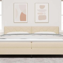 vidaXL LED Hoofdbord Crème 200 cm Stof
