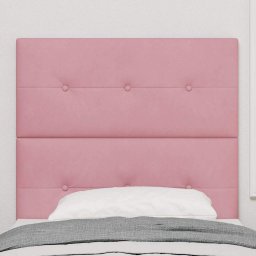 vidaXL LED Hoofdbord met LED-stripverlichting Roze 90 cm Fluweel