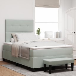 vidaXL Boxspring bed met hoofdeinde Lichtgrijs 200 x 120 cm Fluweel