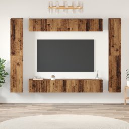 vidaXL Tv-meubelset 10 st Oud Hout Bewerkt hout