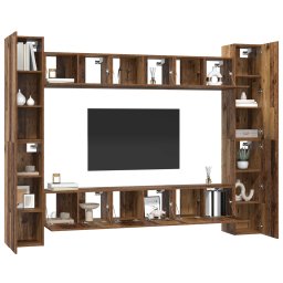 vidaXL Tv-meubelset 10 st 30,5 x 30 x 90 cm Oud Hout