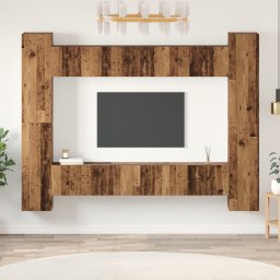 vidaXL Tv-meubelset 10 st Oud Hout Bewerkt hout