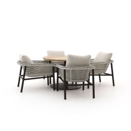 + 15% kassakorting | Zavelli Cuore ø 120cm dining tuinset 5-delig - Laagste prijsgarantie!