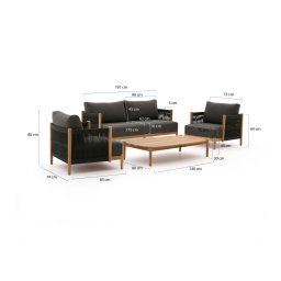+ 15% kassakorting | Zavelli Convivia stoel-bank loungeset 4-delig 4-zits - Laagste prijsgarantie!