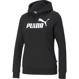 PUMA - Maat M ESS Logo Hoodie FL Dames Trui - Zwart