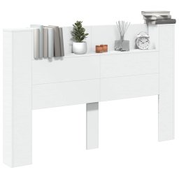 vidaXL Hoofdbord Kast met LED Wit 160 x 16,5 x 103,5 cm Bewerkt hout