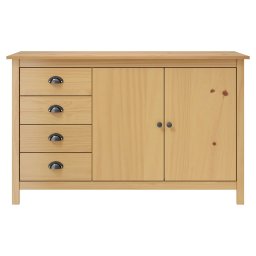 vidaXL Dressoir Hill 130x40x80 cm massief grenenhout honingbruin