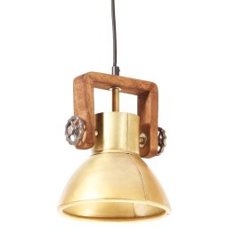 vidaXL Hanglamp industrieel rond 25 W E27 19 cm messingkleurig