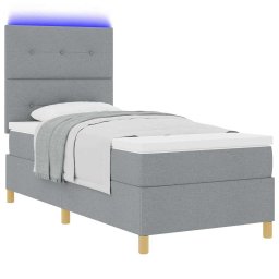 vidaXL LED Box Spring Bed met hoofdeinde Lichtgrijs 80 x 200 cm Stof