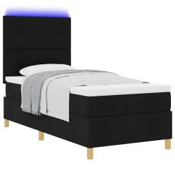 vidaXL LED Box Spring Bed met hoofdeinde Zwart 80 x 200 cm Stof