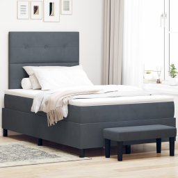 vidaXL Boxspring bed met hoofdeinde Donkergrijs 200 x 120 cm Fluweel