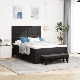 vidaXL Boxspring bed met hoofdeinde Zwart 190 x 140 cm Fluweel