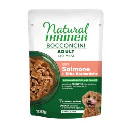 Natural Trainer Bocconcini Adult Small & Toy Hapjes in Saus - 100 g Zalm