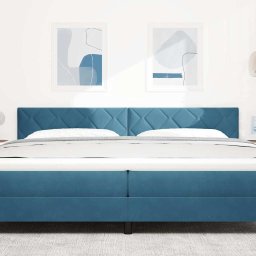 vidaXL LED Hoofdbord Donkerblauw 200 cm Fluweel